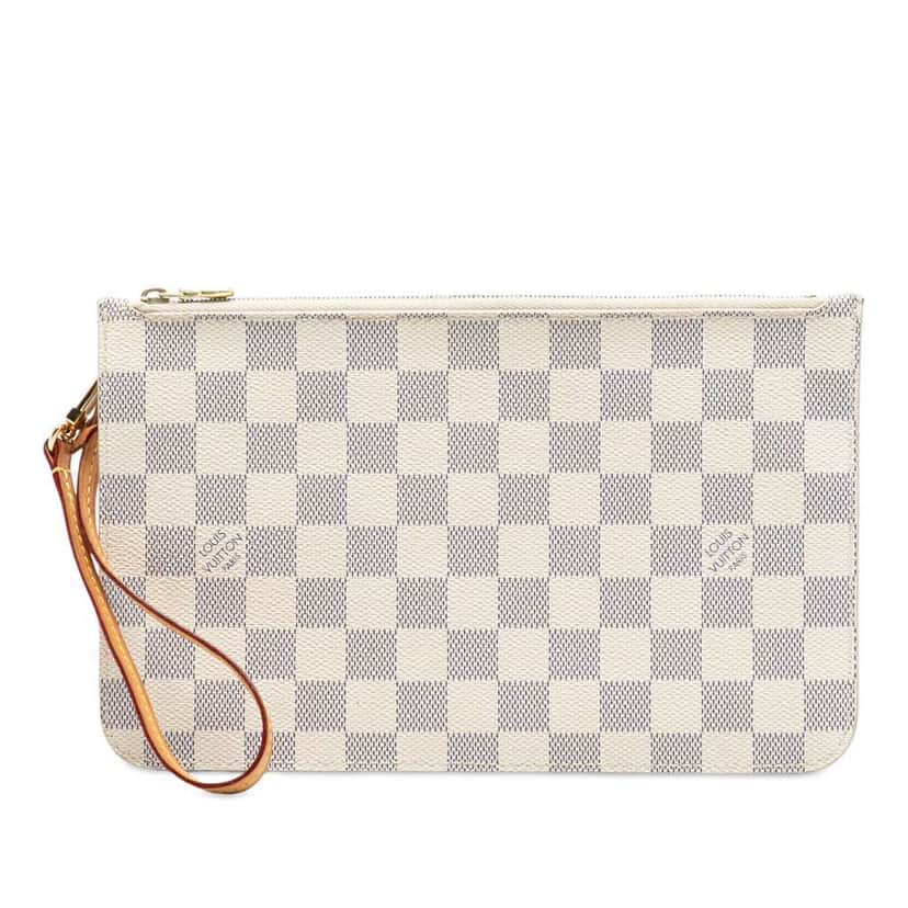Louis Vuitton Damier Azur Neverfull MM Pouch White Very good condition - Front View