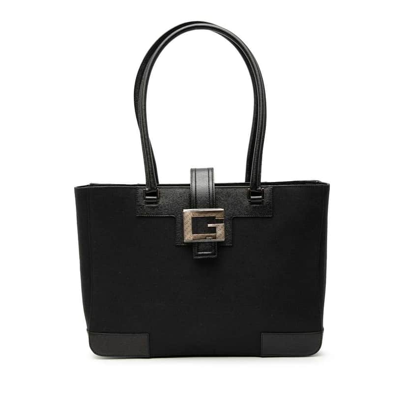 Gucci Canvas Square G Tote Black Canvas Good condition - Front View
