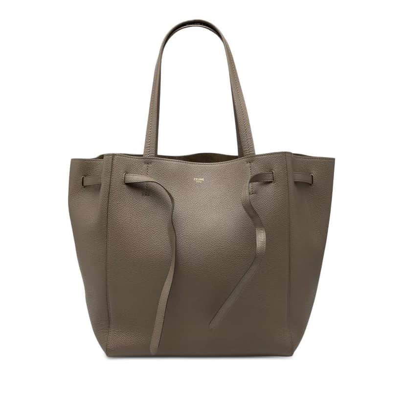 Celine Small Grained Calfskin Phantom Cabas Tote Brown Leather Good condition - Front View