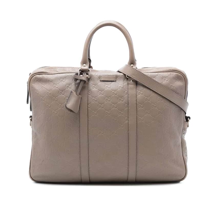 Gucci Guccissima Business Bag Brown Leather Good condition - Front View