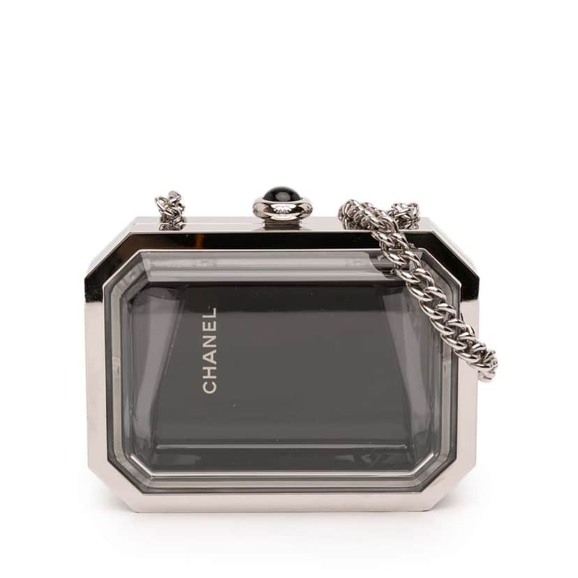 Chanel Metal Acrylic Premiere Minaudiere on Chain Silver Good condition - Front View