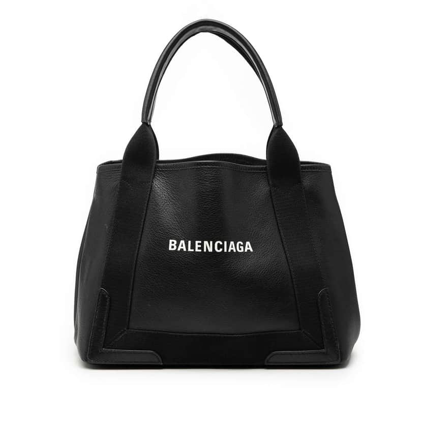 Balenciaga Leather Navy Cabas S Tote Black Leather Good condition - Front View