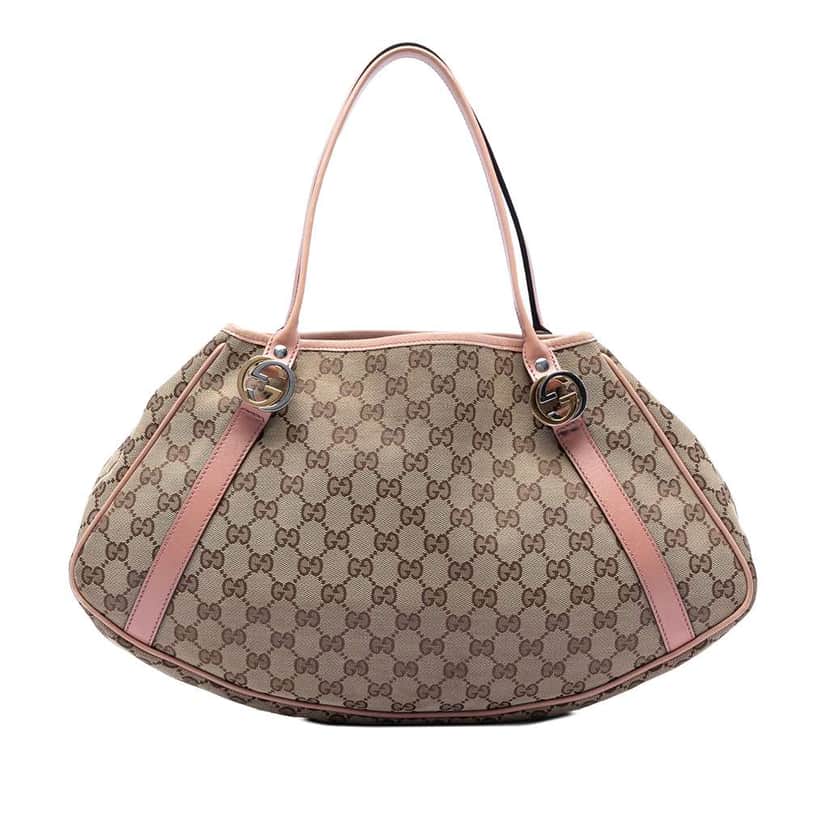 Gucci GG Canvas Twins Shoulder Bag Beige Good condition - Front View