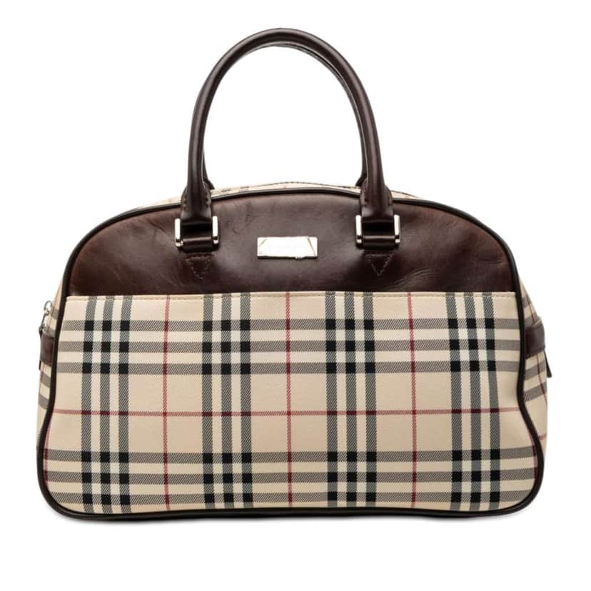 Burberry House Check Canvas Handbag Beige Canvas Good condition - Front View