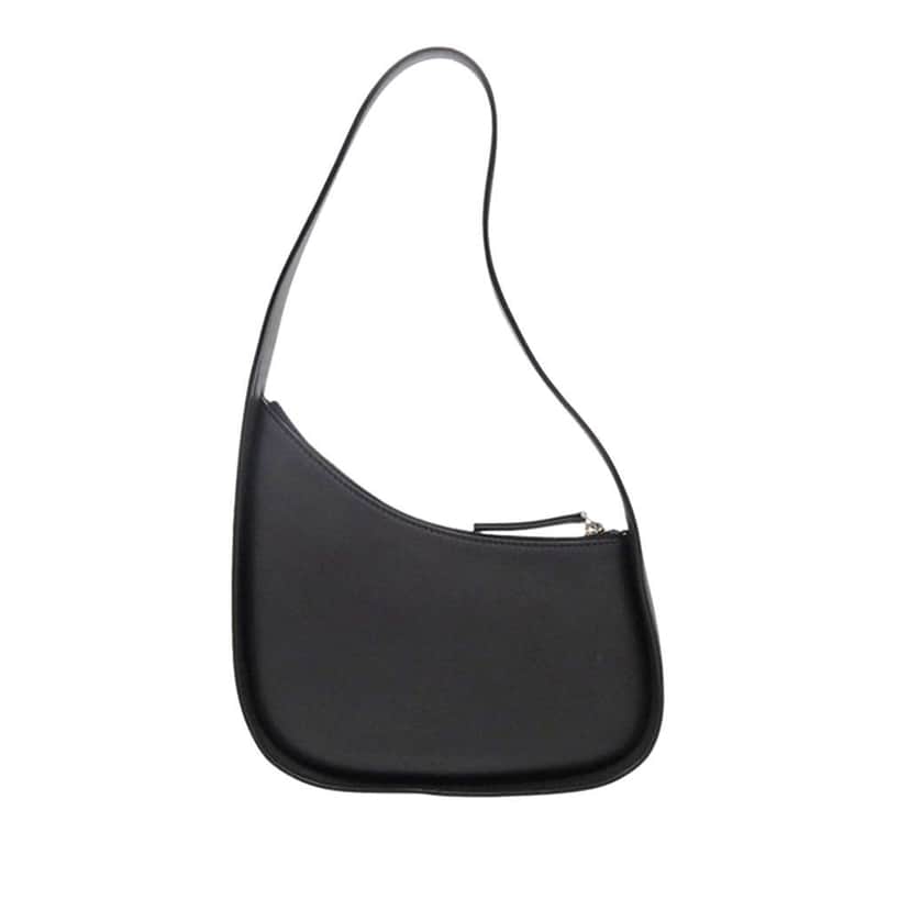 The Row Leather Half Moon Shoulder Bag Black Leather Good condition - Front View