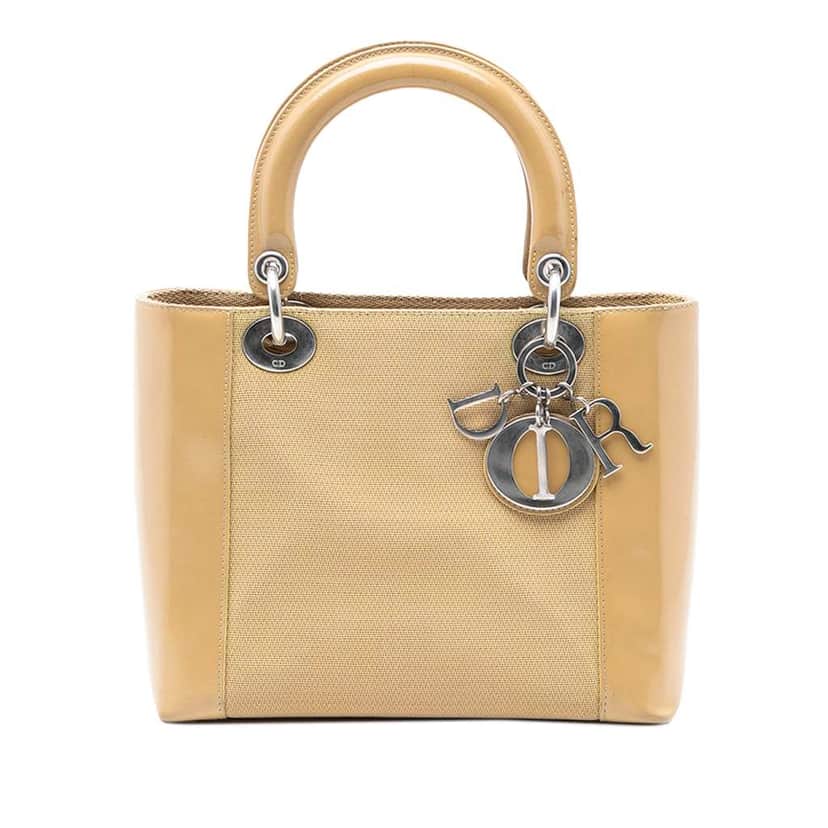 Dior Medium Canvas Lady Dior Beige Good condition - Front View