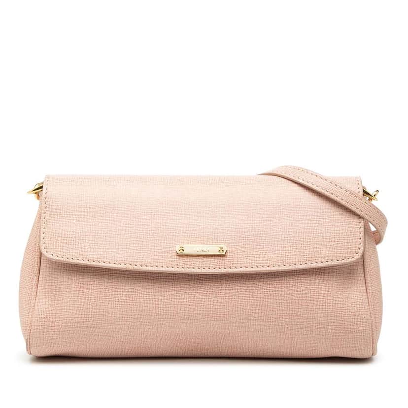 Fendi Mini Vitello Elite Crayons Pochette Pink Leather Very good condition - Front View
