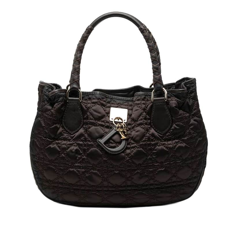 Dior Nylon Cannage Lovely Handbag Brown Good condition - Front View