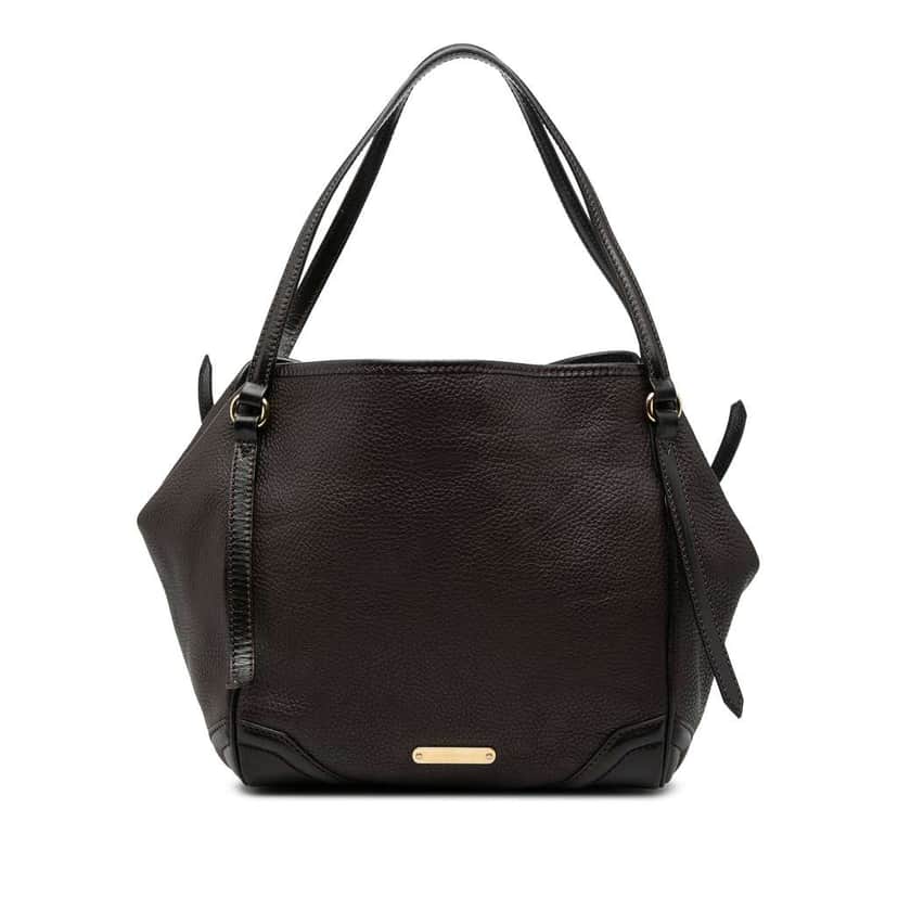 Burberry Small Grained Calfskin Canterbury Tote Brown Leather Good condition - Front View