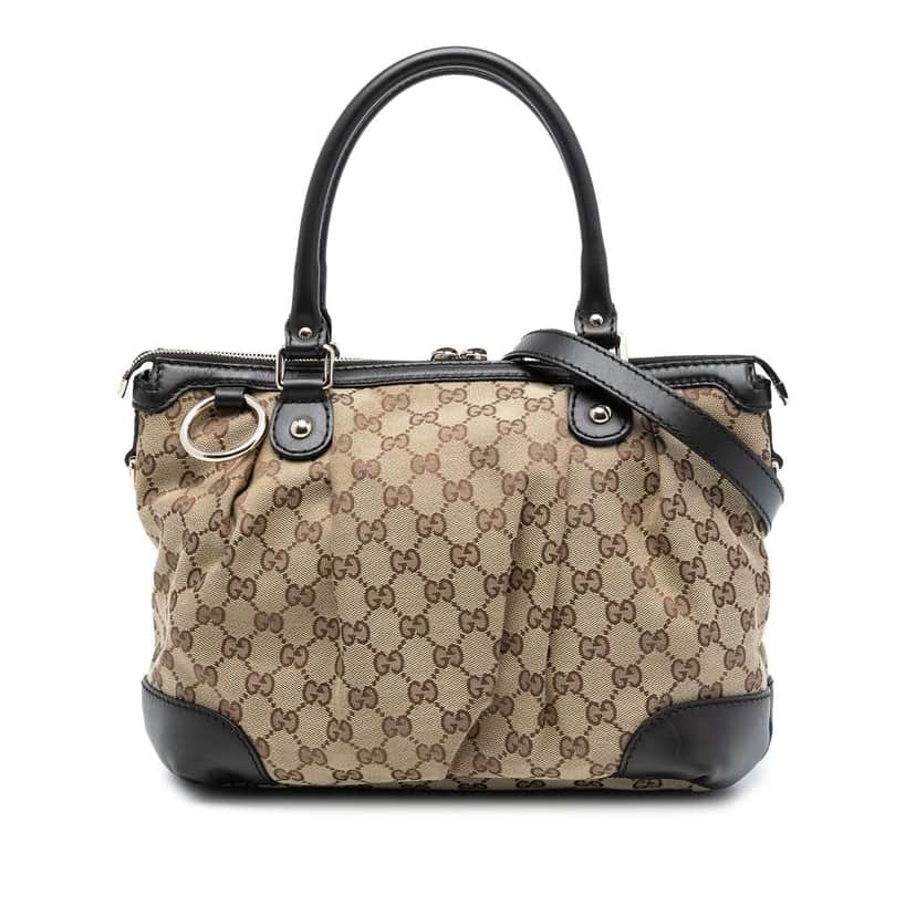 Gucci GG Canvas Sukey Satchel Beige Good condition - Front View
