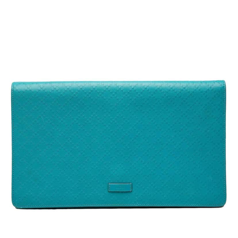 Gucci Diamante Bright Leather Clutch Blue Leather Good condition - Front View