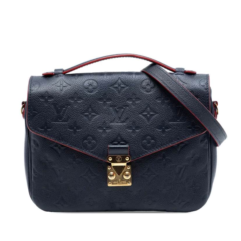 Louis Vuitton Monogram Empreinte Pochette Metis Blue Leather Good condition - Front View