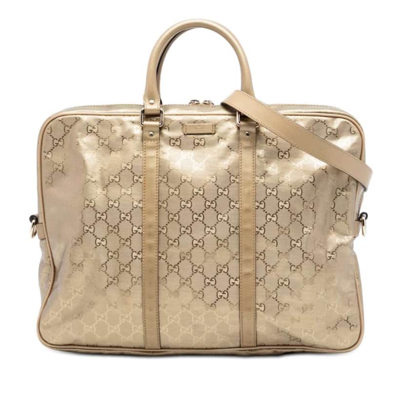 Gucci GG Imprime Business Bag Gold Canvas Good condition - Front View