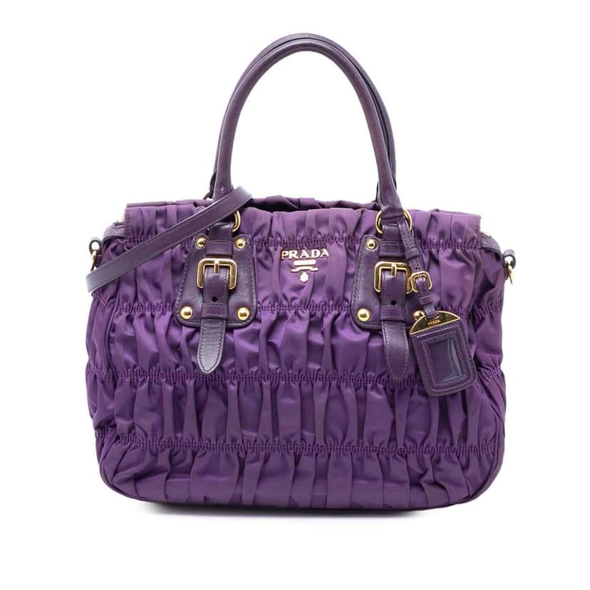 Prada Tessuto Gaufre Satchel Purple Good condition - Front View