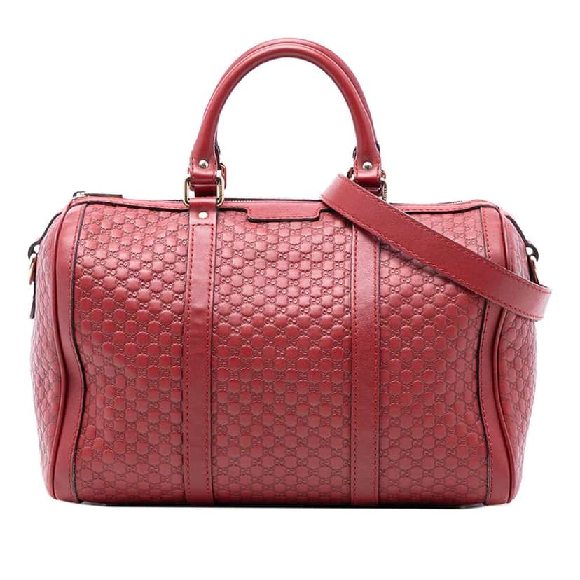 Gucci Medium Microguccissima Joy Boston Bag Red Leather Good condition - Front View