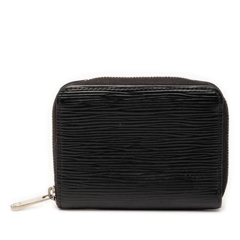 Louis Vuitton Epi Zippy Coin Purse Black Leather Very good condition - Front View