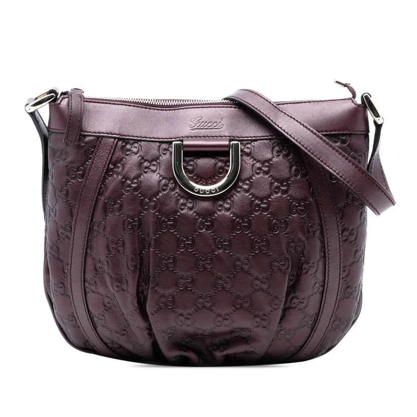 Gucci Metallic Guccissima Abbey D Ring Crossbody Purple Leather Good condition - Front View