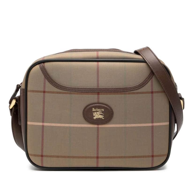 Burberry Vintage Check Canvas Crossbody Brown Canvas Good condition - Front View