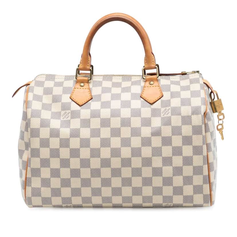 Louis Vuitton Damier Azur Speedy 30 White Good condition - Front View