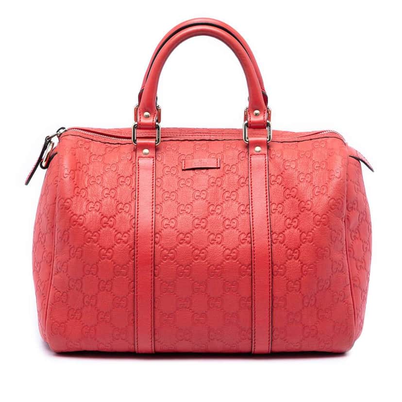 Gucci Medium Guccissima Joy Boston Bag Red Leather Good condition - Front View