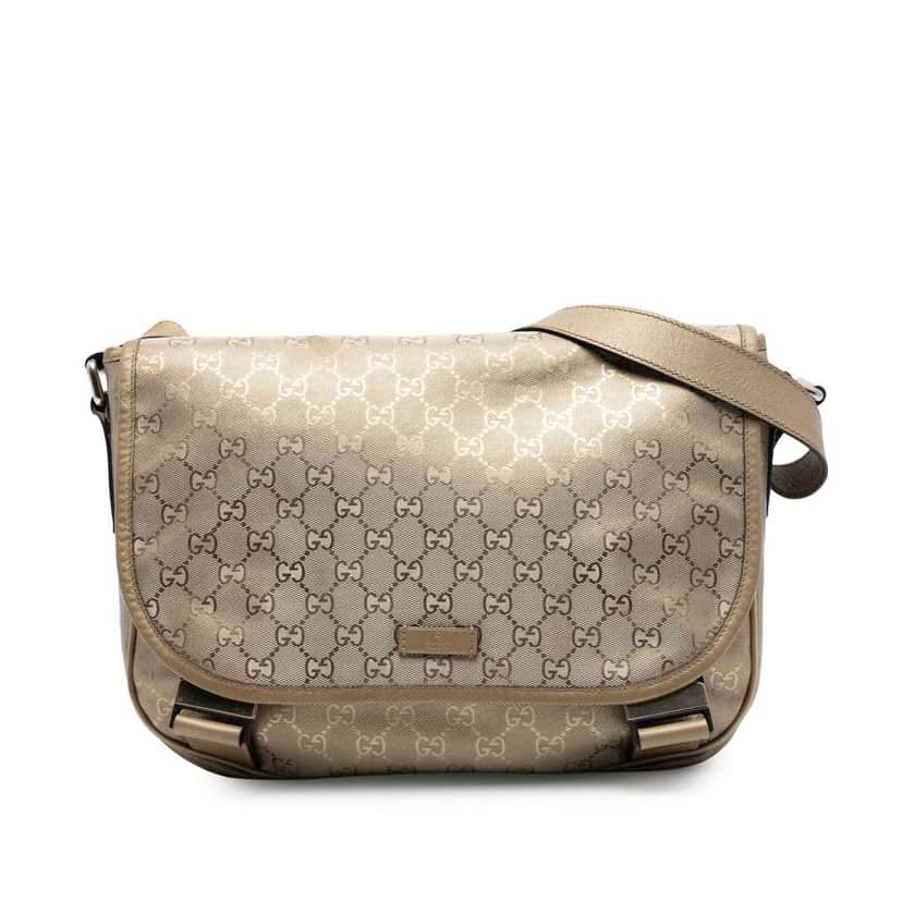 Gucci GG Imprime Crossbody Gold Canvas Good condition - Front View