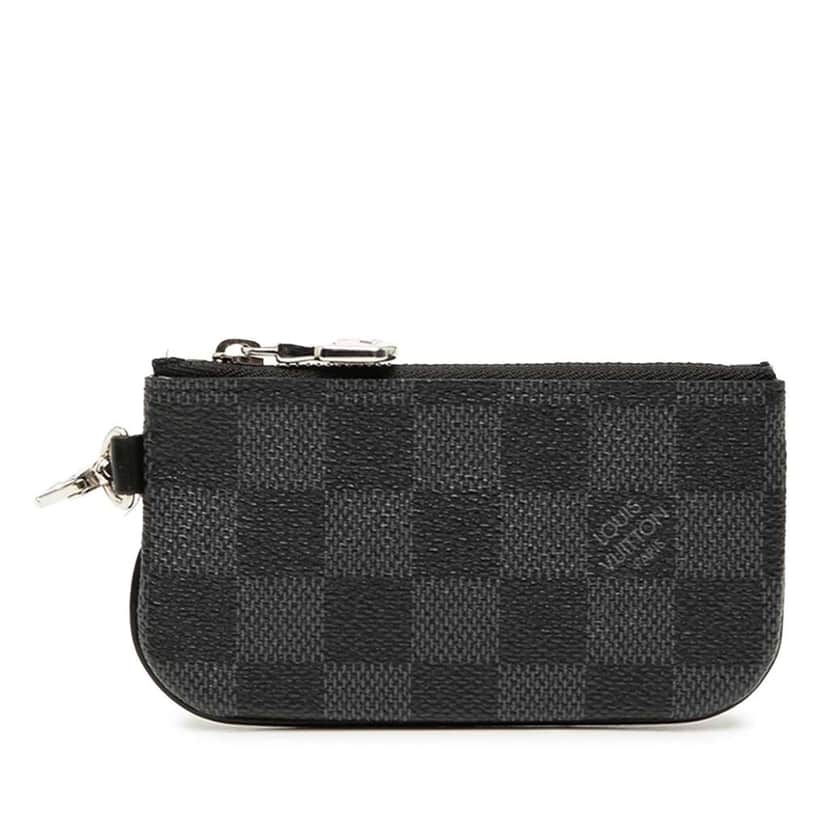 Louis Vuitton Damier Graphite Coin Pouch Black Good condition - Front View