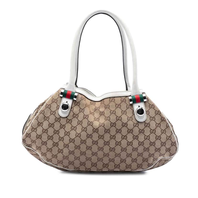 Gucci GG Canvas Web Match Ball Tote Beige Good condition - Front View