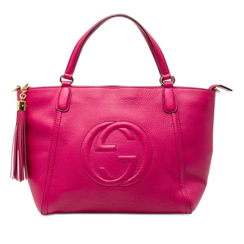 Gucci Small Calfskin Soho Cellarius Satchel Pink Leather Good condition - Front View
