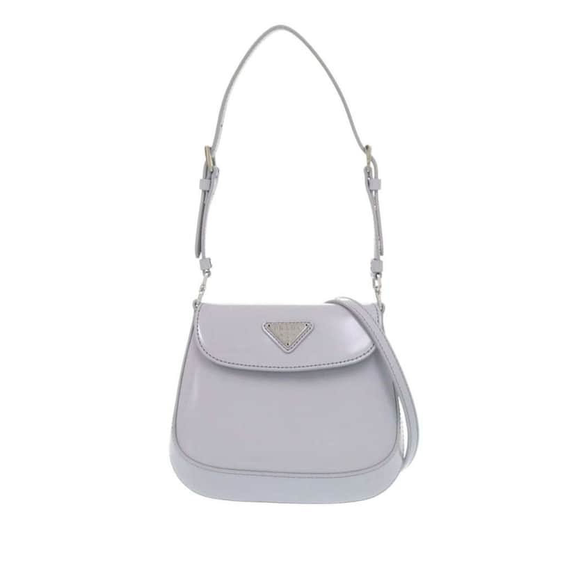 Prada Mini Spazzolato Cleo Crossbody Blue Leather Good condition - Front View