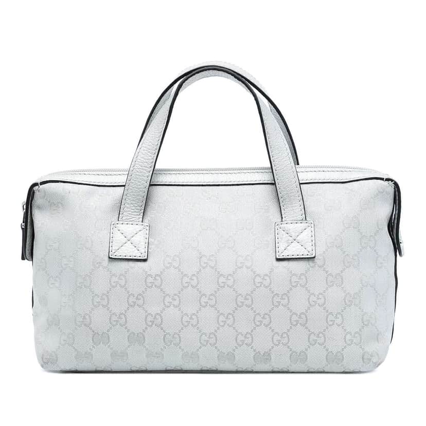 Gucci GG Canvas Handbag Silver Canvas Good condition - Front View