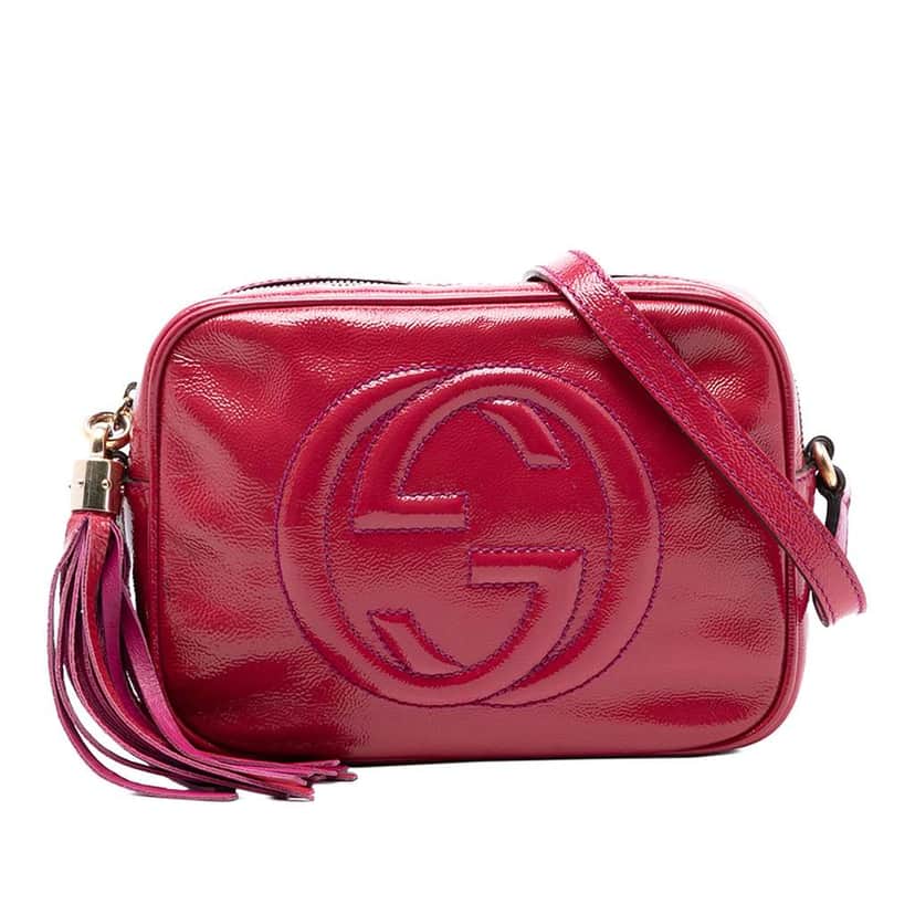 Gucci Patent Soho Disco Crossbody Pink Leather Very good condition - Front View