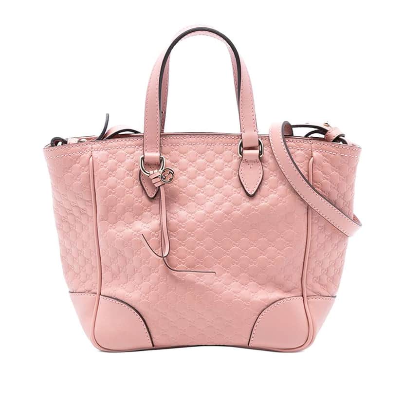 Gucci Small Microguccissima Bree Satchel Pink Leather Good condition - Front View