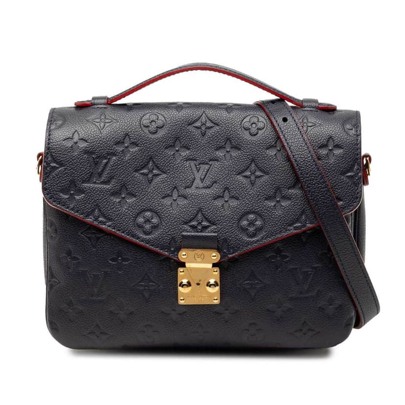 Louis Vuitton Monogram Empreinte Pochette Metis Blue Leather Good condition - Front View