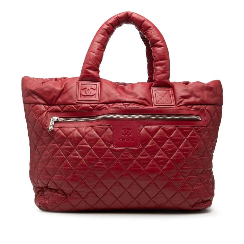 Chanel Large Quilted Nylon Reversible Coco Cocoon Tote Red Good condition - Front View