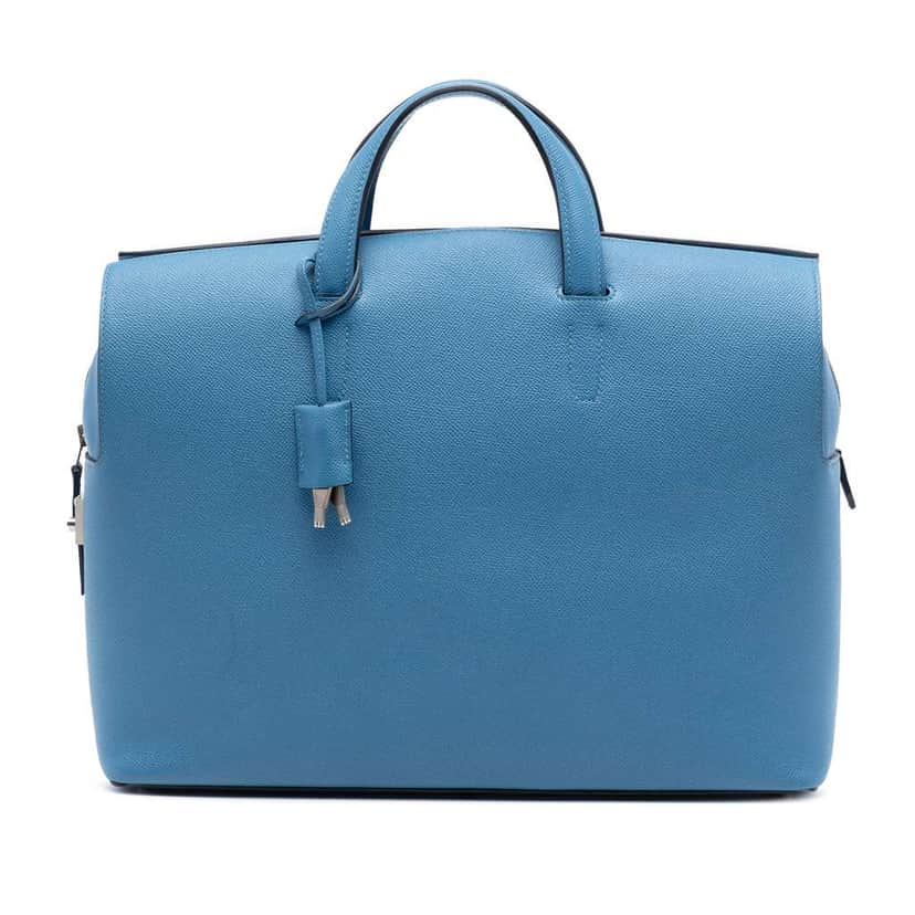 Hermès Epsom Cityhall Briefcase 38 Blue Leather Very good condition - Front View