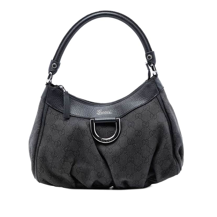 Gucci GG Denim Abbey D Ring Shoulder Bag Grey Denim Good condition - Front View