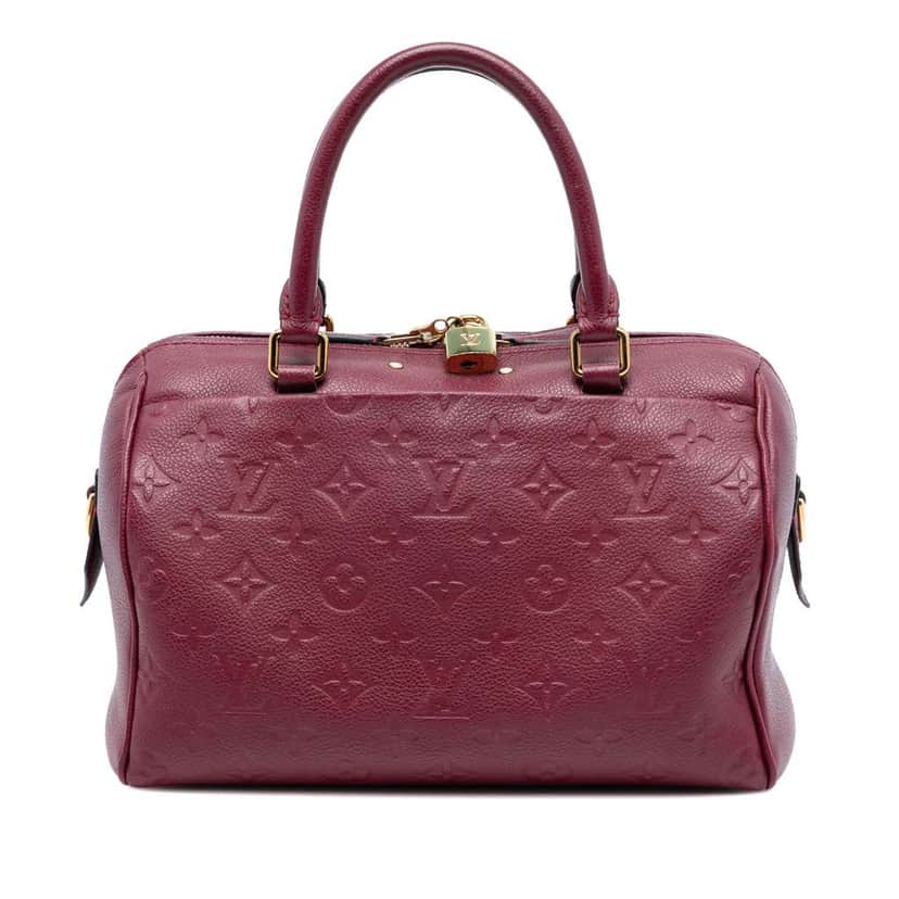 Louis Vuitton Monogram Empreinte Speedy Bandouliere 25 Red Leather Good condition - Front View