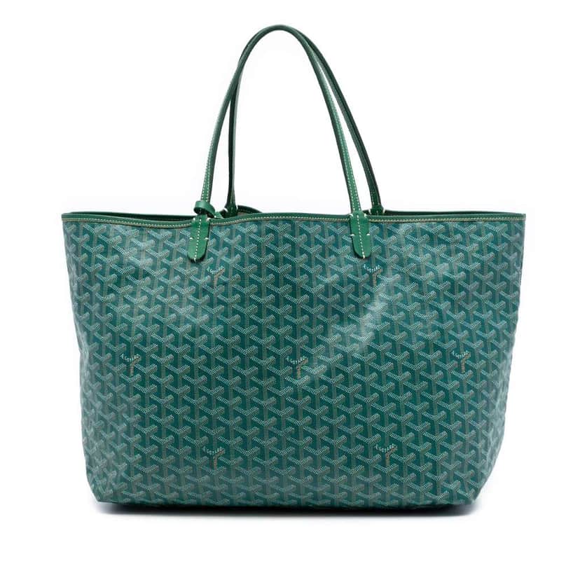 Goyard Goyardine Saint Louis GM Green Canvas Good condition - Front View