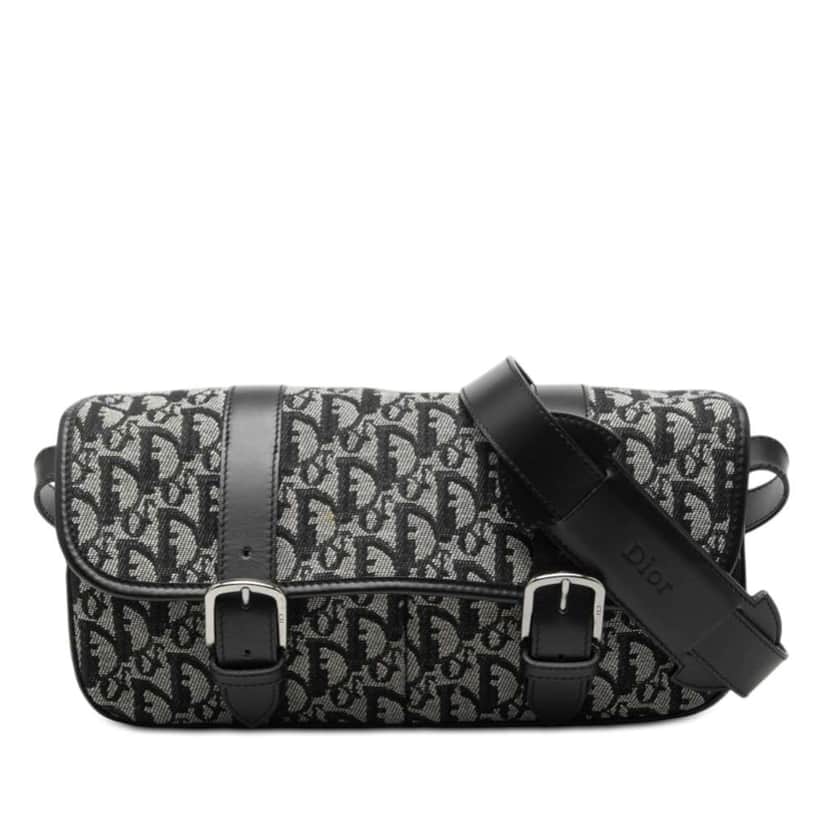 Dior Diorissimo Trotter Canvas Crossbody Black Canvas Good condition - Front View