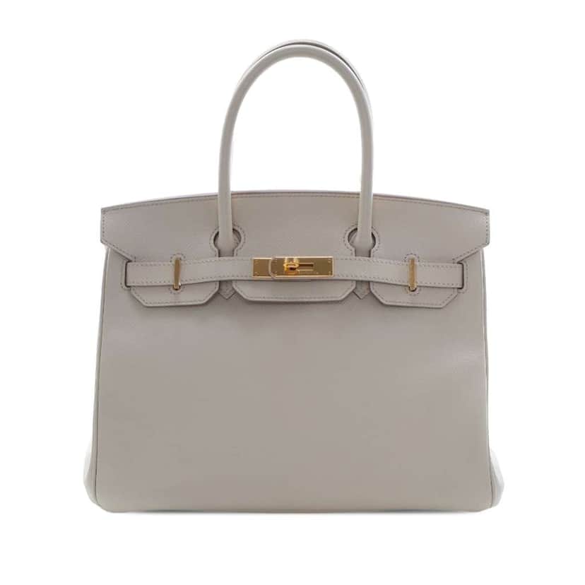 Hermès Epsom Birkin Retourne 30 White Leather Good condition - Front View