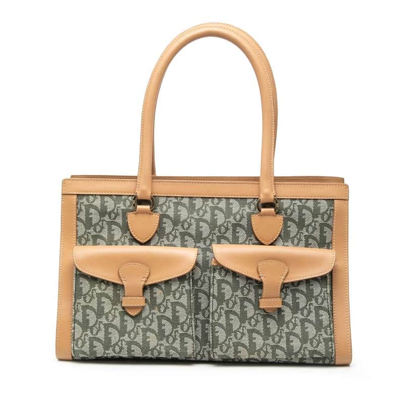 Dior Diorissimo Trotter Canvas Double Pocket Tote Green Canvas Good condition - Front View