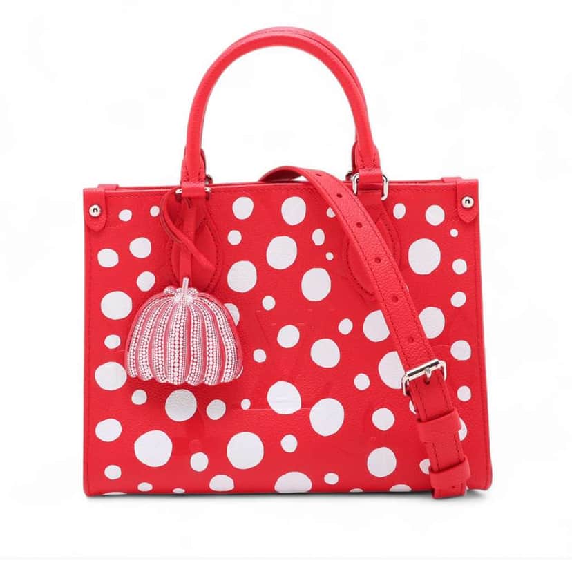 Louis Vuitton Yayoi Kusama Monogram Giant Empreinte OnTheGo PM Red Leather Good condition - Front View