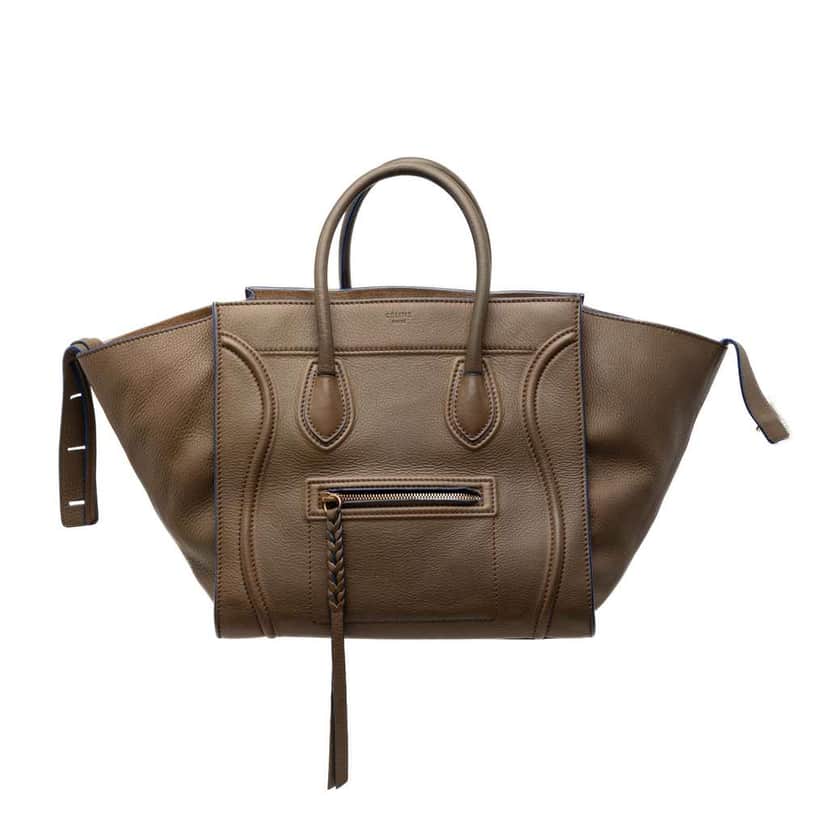 Celine Medium Leather Phantom Luggage Tote Brown Leather Good condition - Front View