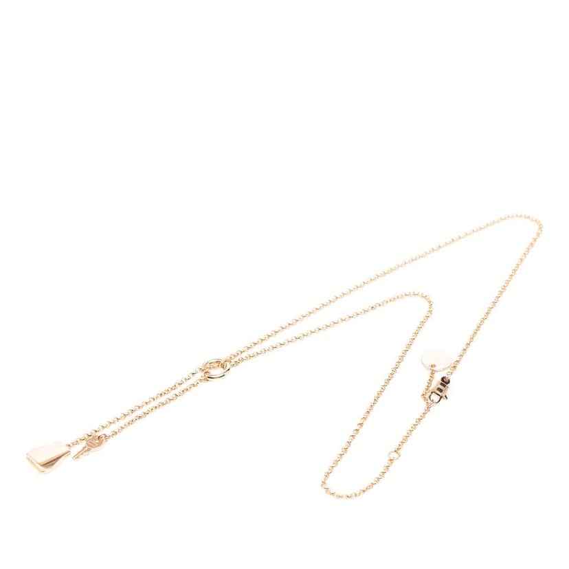 Hermès Small 18k Rose Gold Kelly Clochette Pendant Necklace Pink Rose Gold Good condition - Front View