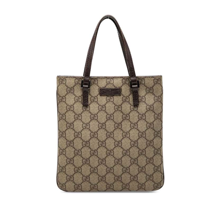 Gucci GG Supreme Handbag Beige Canvas Very good condition - Front View