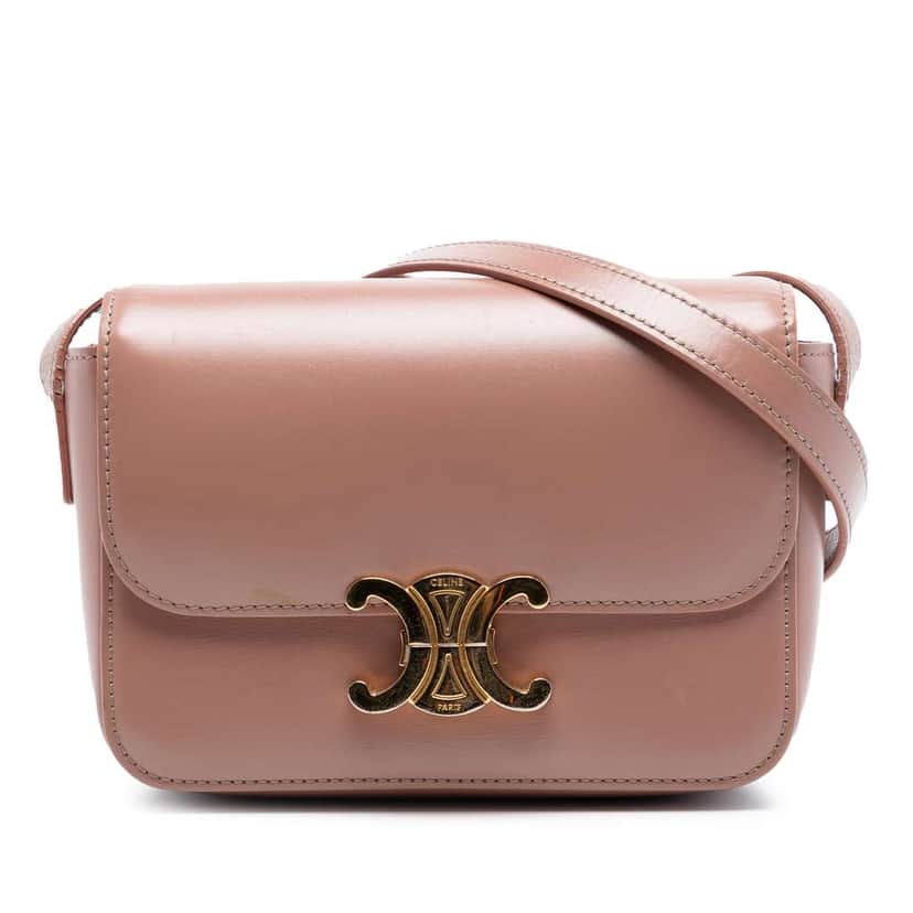 Celine Teen Shiny Calfskin Triomphe Crossbody Pink Leather Very good condition - Front View