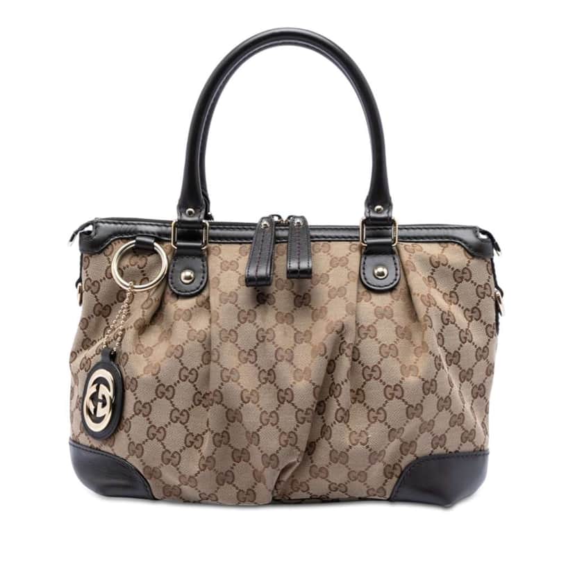 Gucci GG Canvas Sukey Satchel Beige Canvas Very good condition - Front View