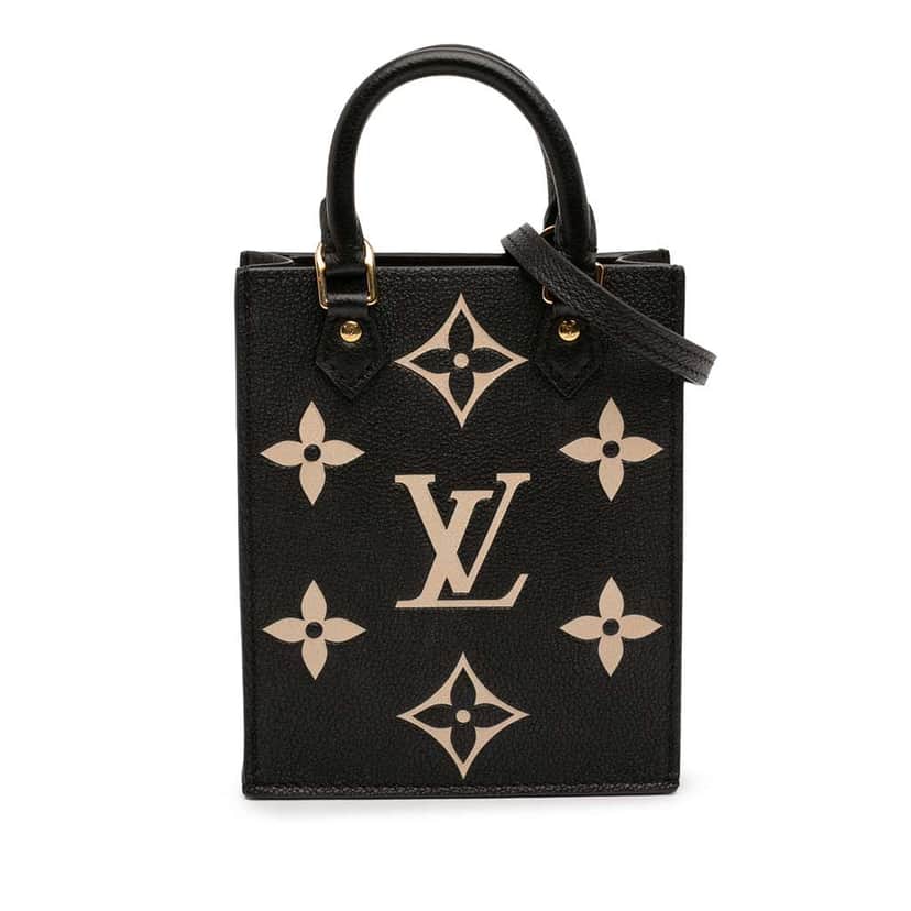 Louis Vuitton Bicolor Monogram Empreinte Petit Sac Plat Black Leather Very good condition - Front View