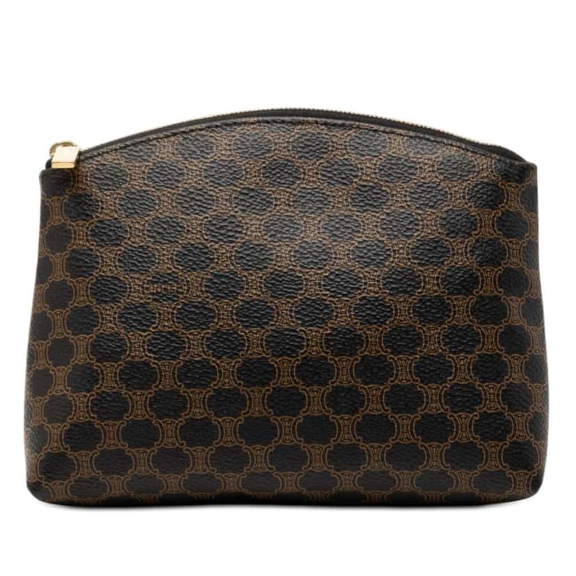 Celine Macadam Coated Canvas Pouch Brown Canvas Very good condition - Front View