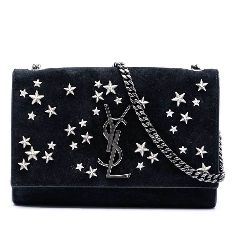 Saint Laurent Small Suede Monogram Star Studded Kate Crossbody Black Leather Very good condition - Front View